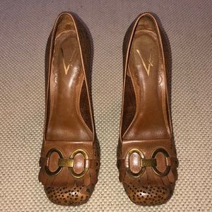 Vince Camuto laser cut leather pumps